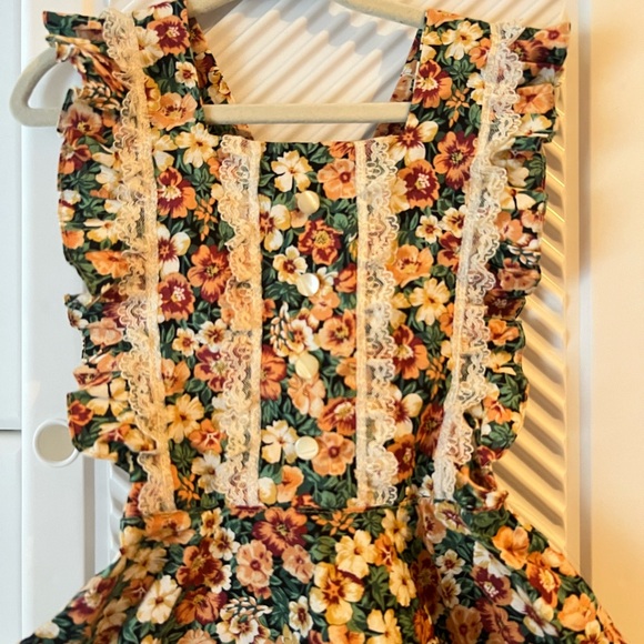 Floral Ruffle Dress with Cross Straps - Picture 11 of 14